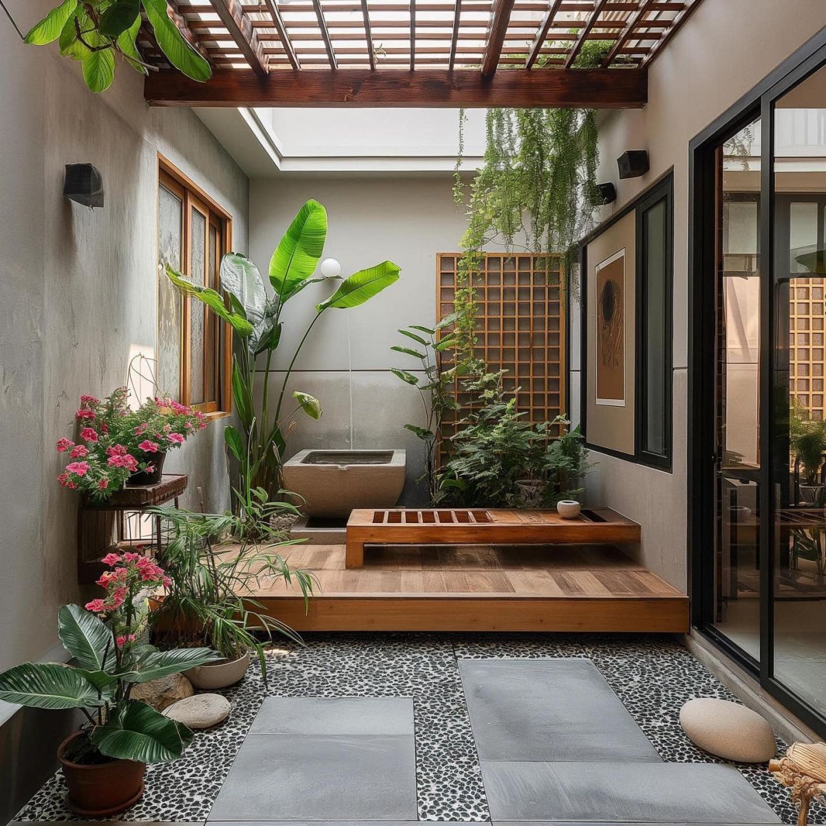Ý tưởng thiết kế sân vườn sau nhà hiện đại